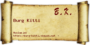 Burg Kitti névjegykártya