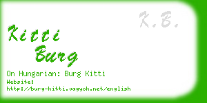 kitti burg business card